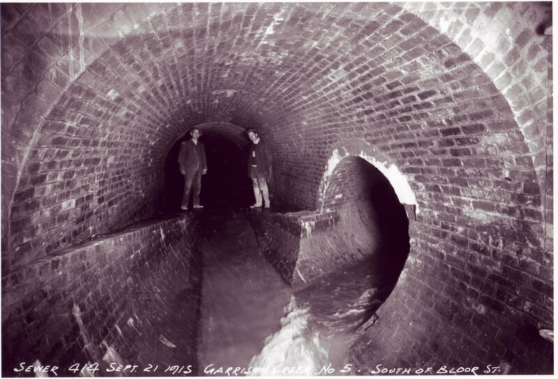 Sewer tunnel with workers