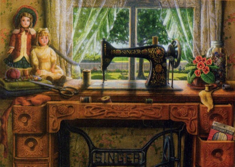Sewing Machine on Table