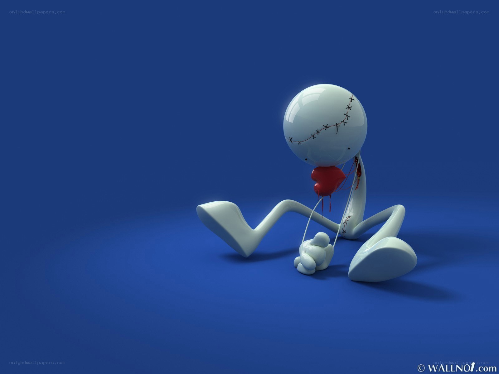 Sewn figure with heart