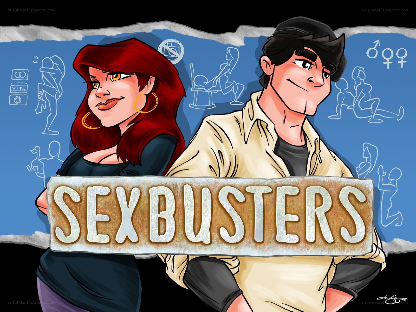 SexBusters cartoon art