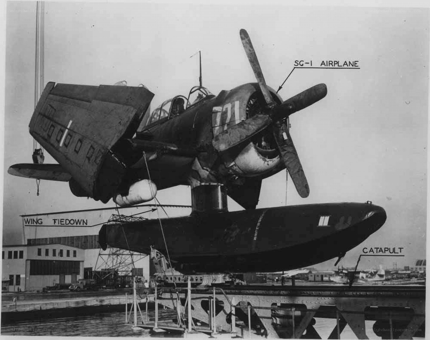 SG-1 aircraft on catapult