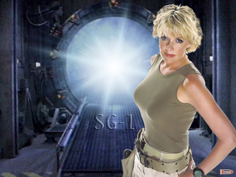 SG-1 character in front of stargate