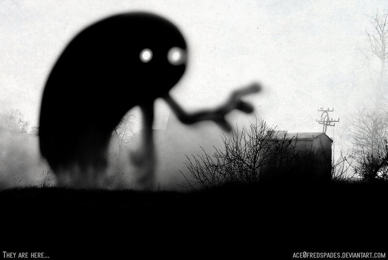 Shadow creature in fog