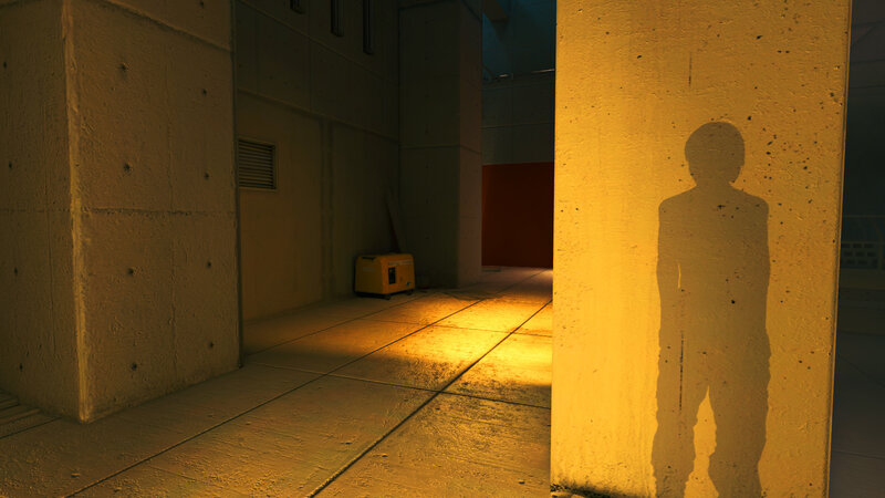 shadow of a person in corridor