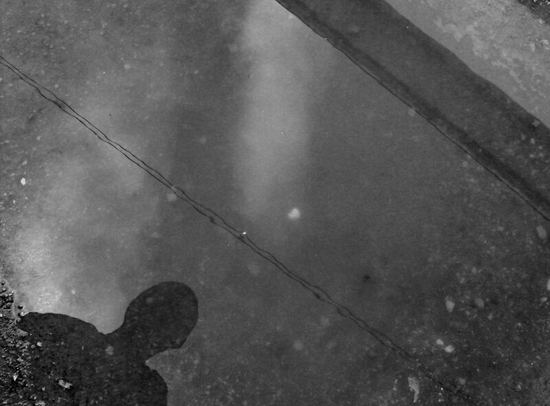 shadow on wet pavement