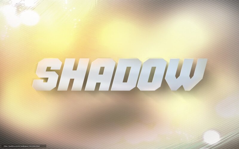 SHADOW text on golden background