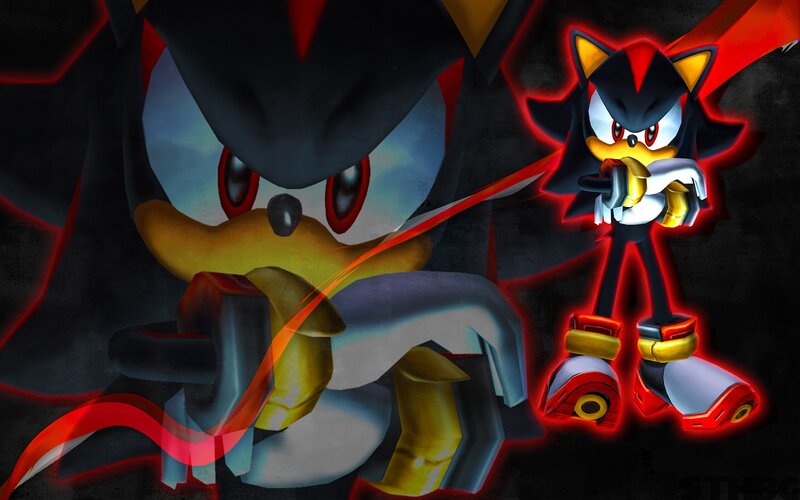Shadow the Hedgehog — Black, Dramatic, Digital Art, Red Energy