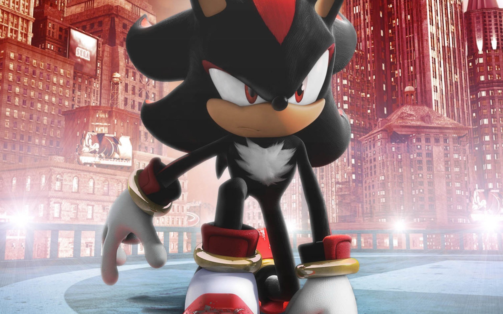 Shadow the Hedgehog in city