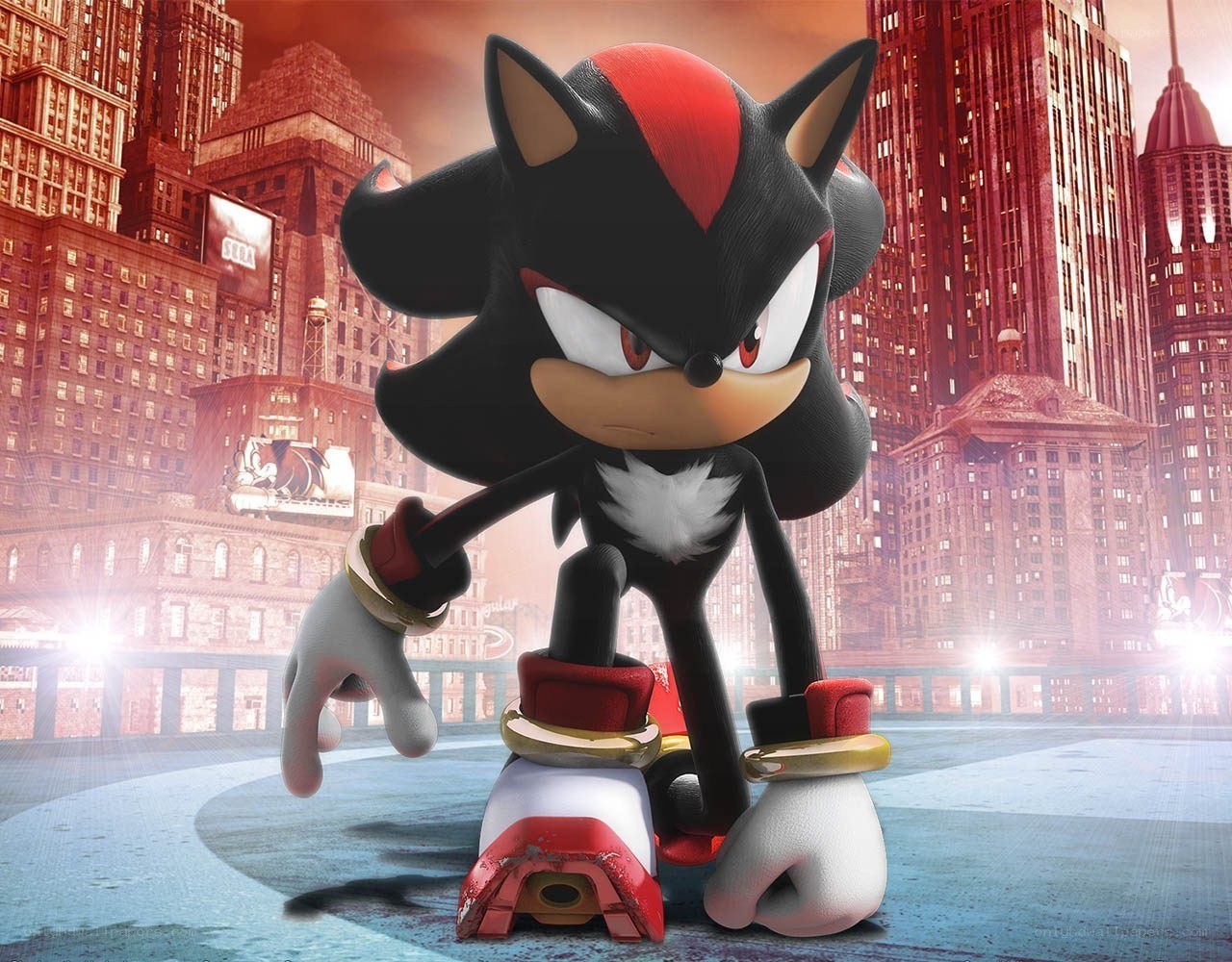 Shadow the Hedgehog in city