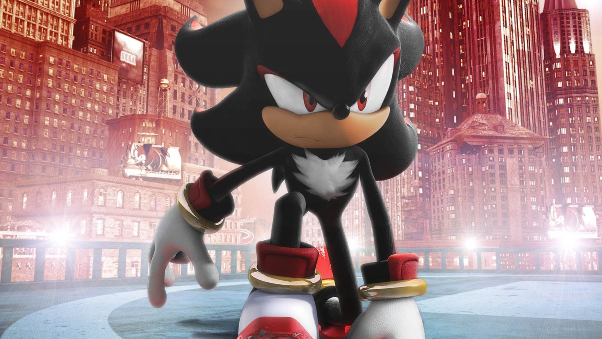 Shadow the Hedgehog in city