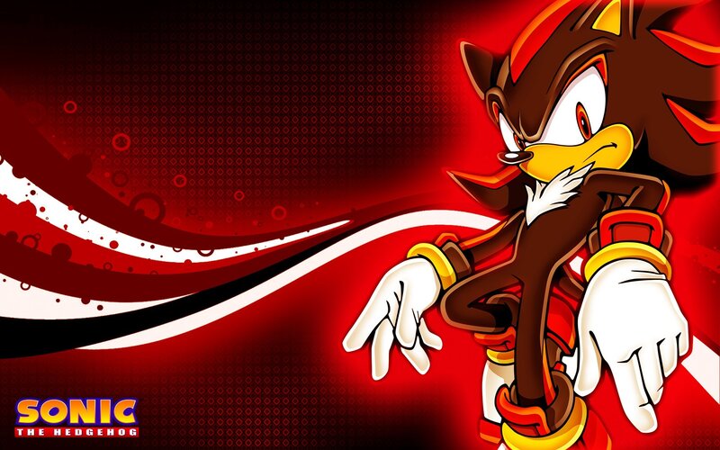 Shadow the Hedgehog — Red, Dramatic, Digital Art, Red Background, White Swirl
