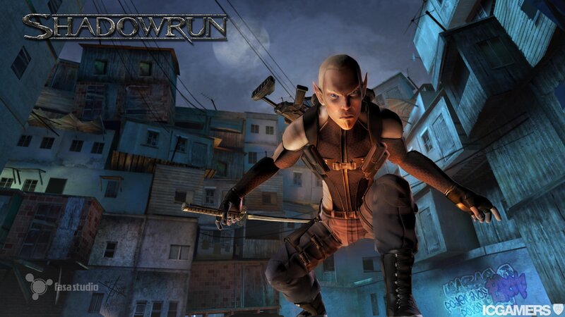 Shadowrun character in urban alley