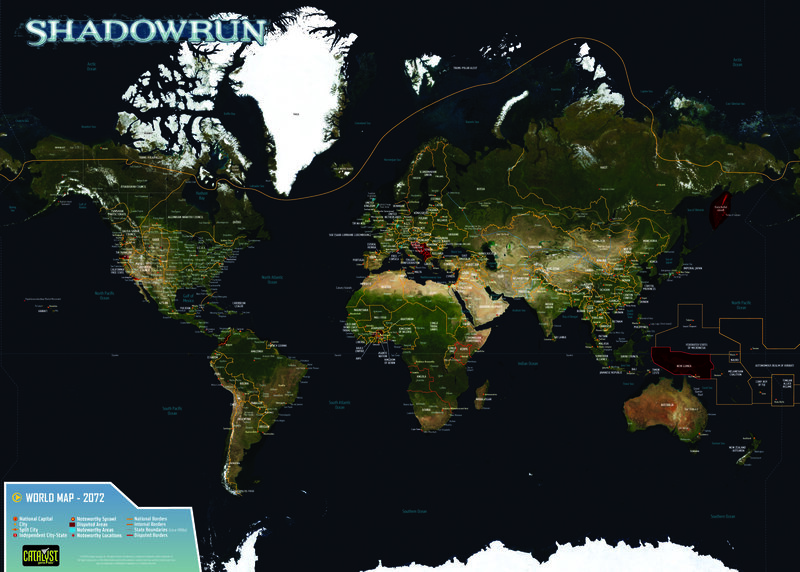 Shadowrun world map 2072