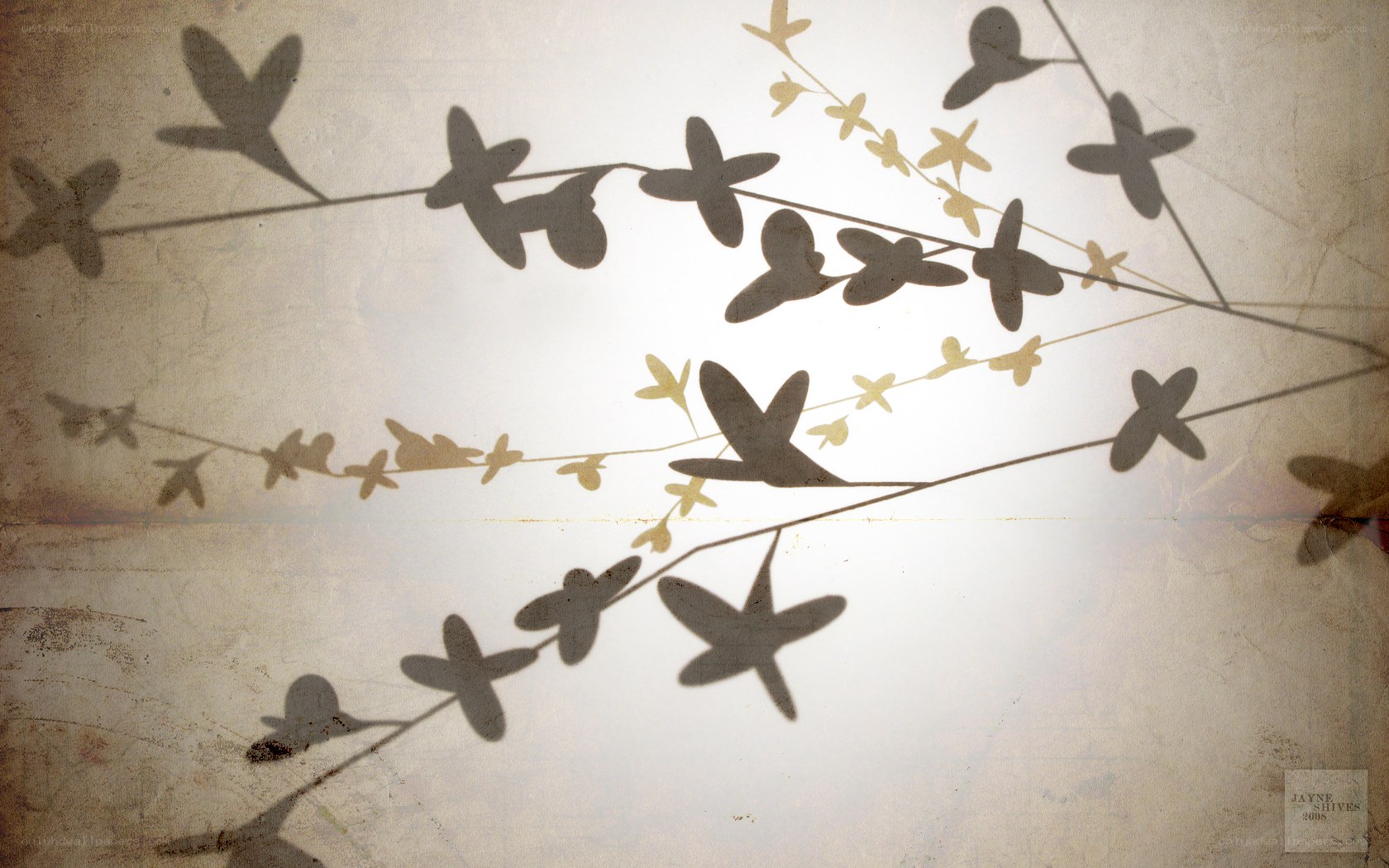 Shadowy Branches on Textured Background