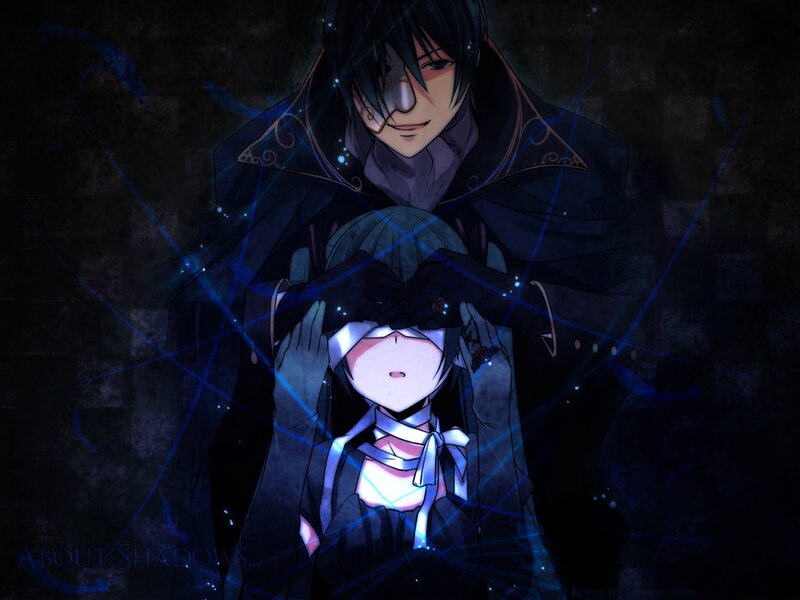 Shadowy figure with child