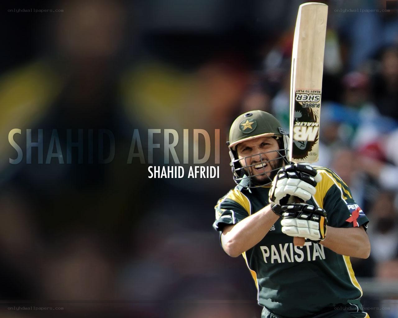 Shahid Afridi in action