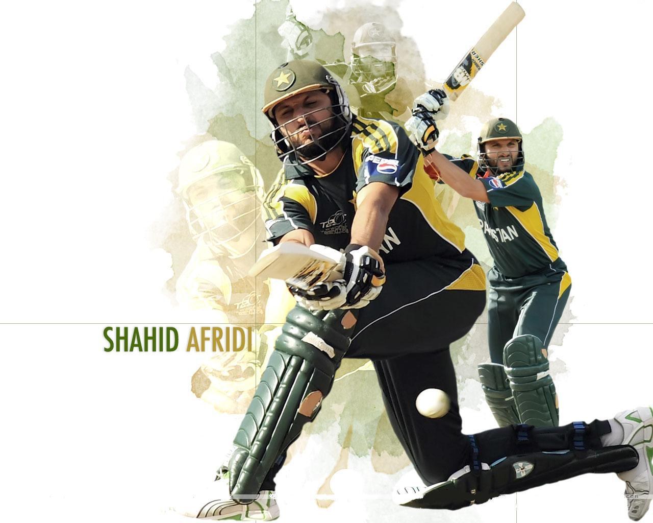 Shahid Afridi in action