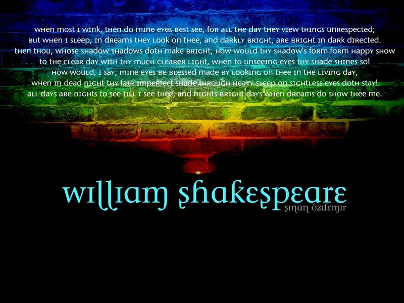 Shakespeare poem on brick wall