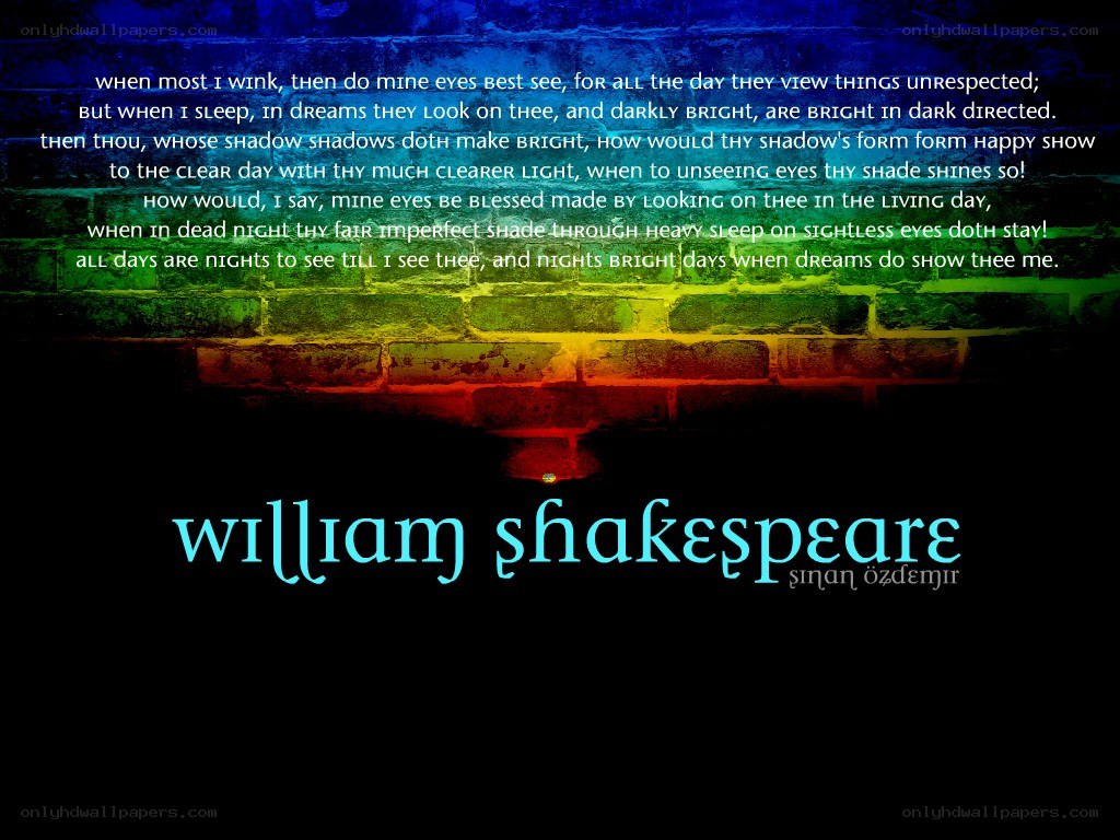 Shakespeare poem on brick wall