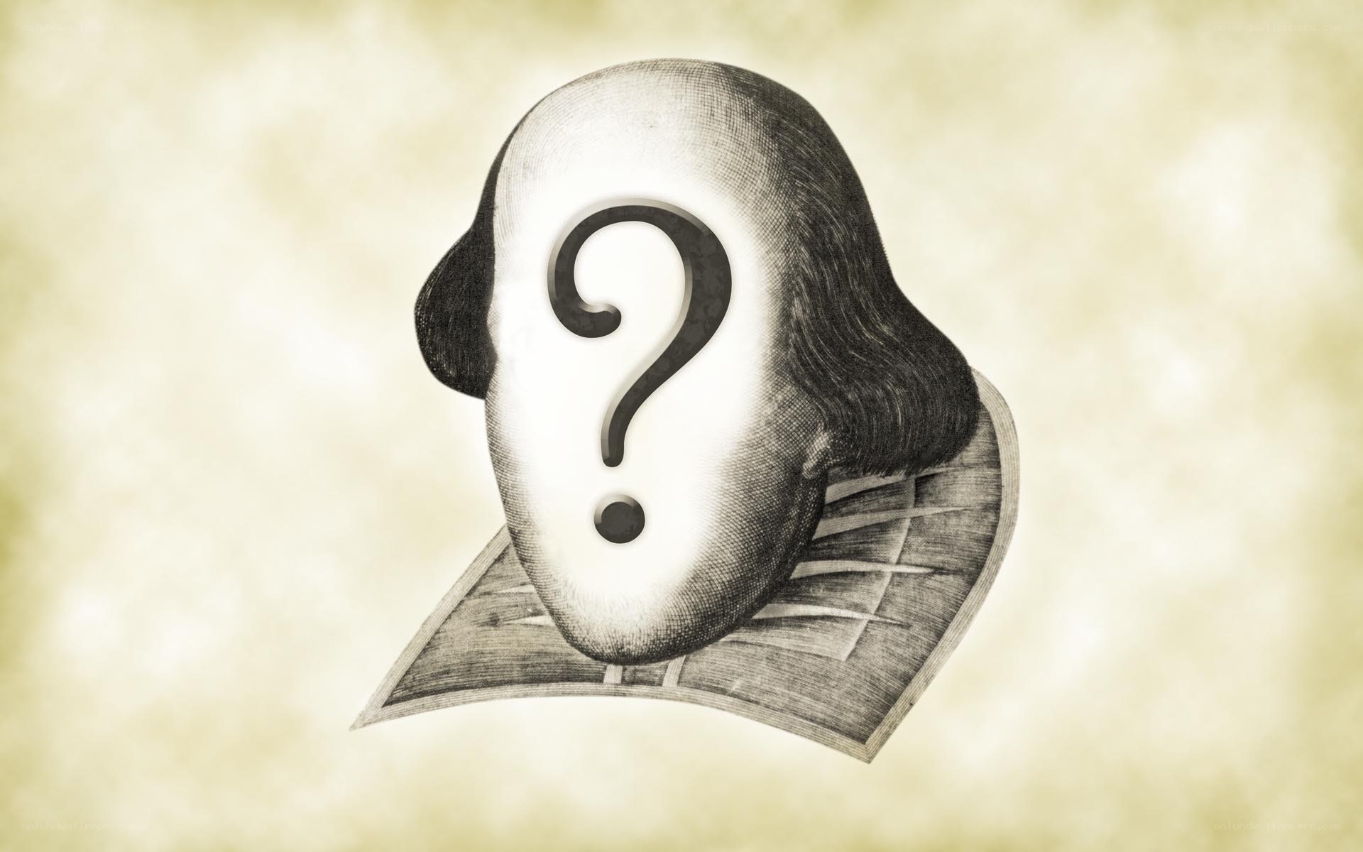 Shakespeare portrait with question mark