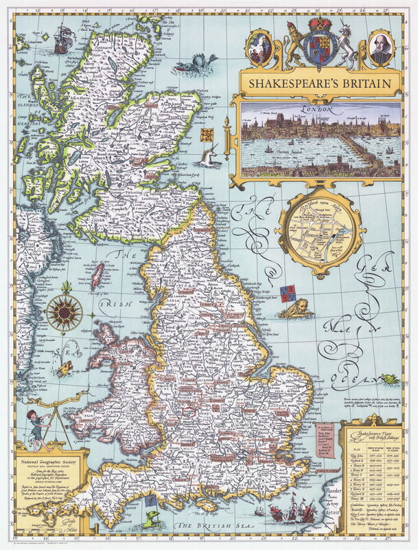 Shakespeare's Britain map