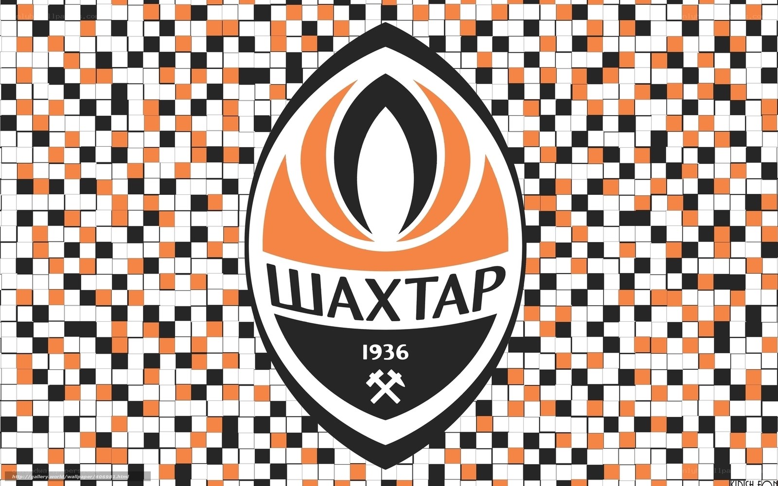 Shakhtar Donetsk logo on checkered background