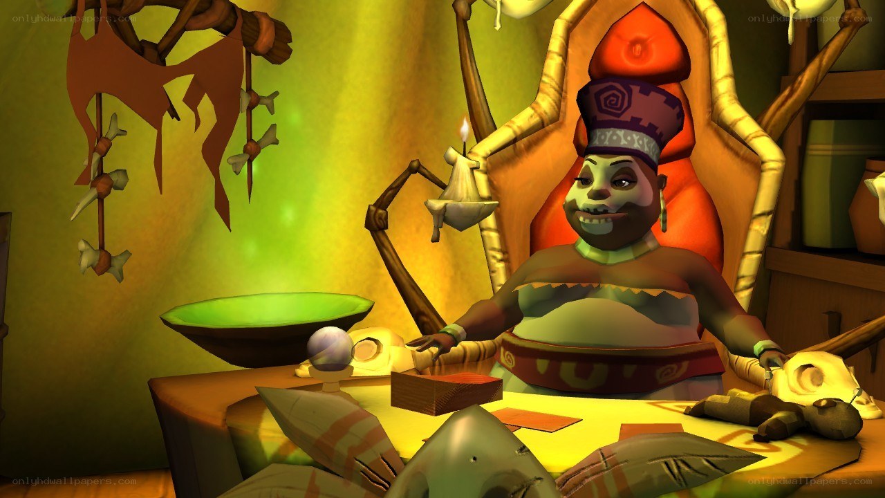 shaman in a mystical hut