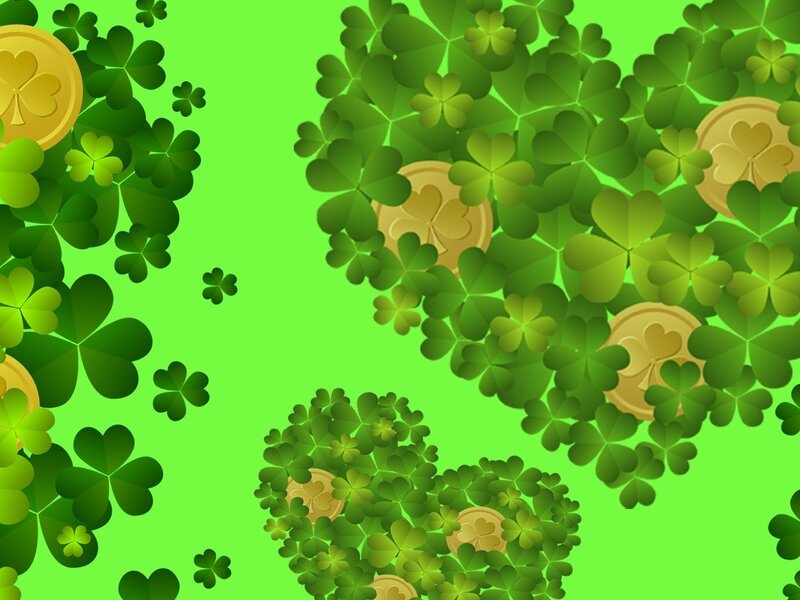 Shamrock and Coin Pattern