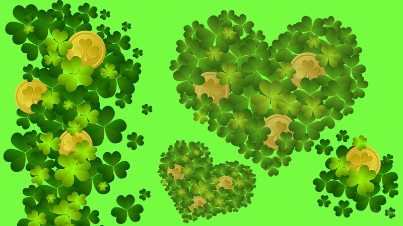 Shamrock Hearts with Coins