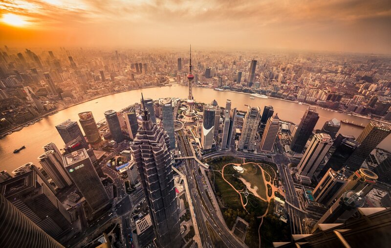Shanghai Cityscape at Sunset