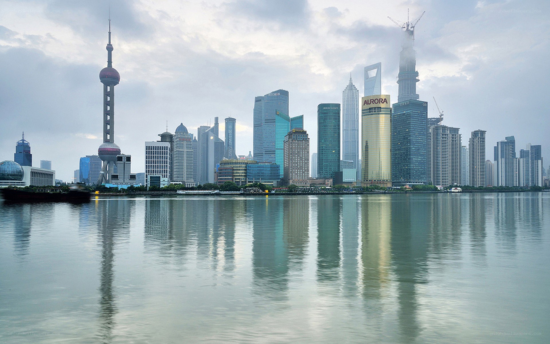 Shanghai skyline at dawn
