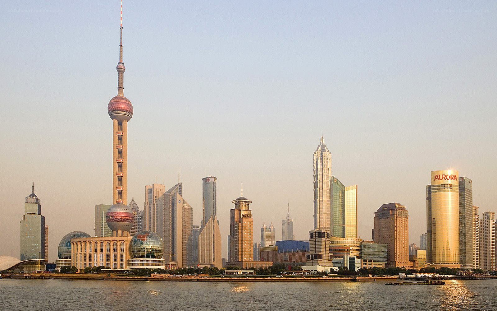 Shanghai skyline at dusk