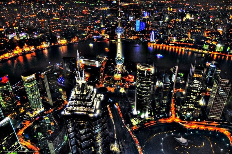 Shanghai skyline at night
