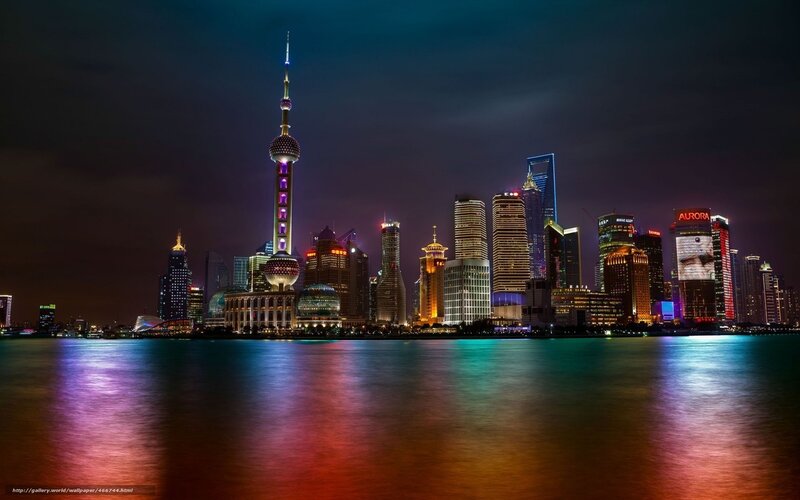 Shanghai skyline at night