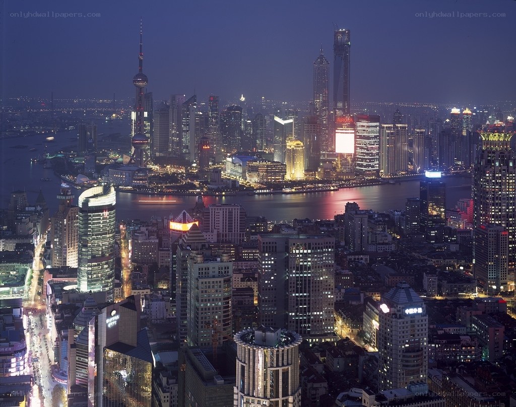 Shanghai skyline at night