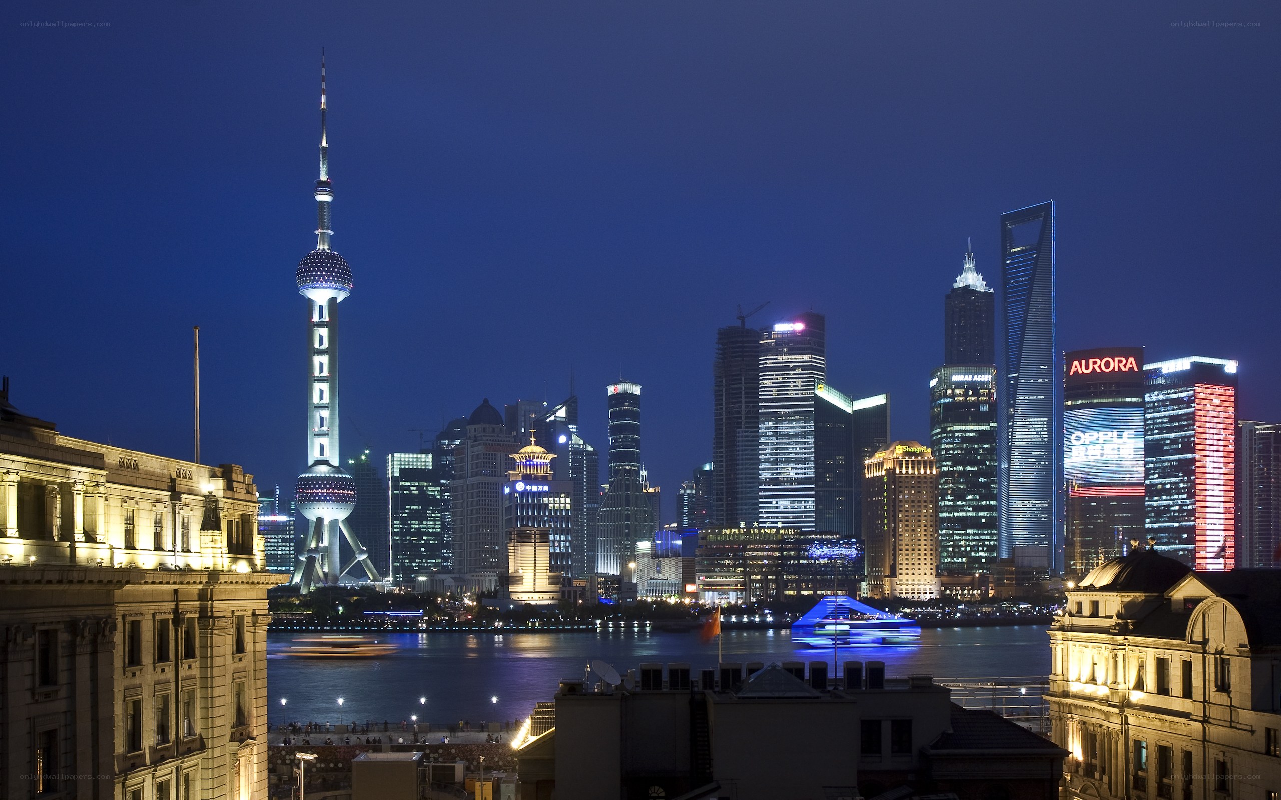 Shanghai skyline at night