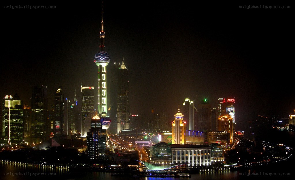 Shanghai skyline at night