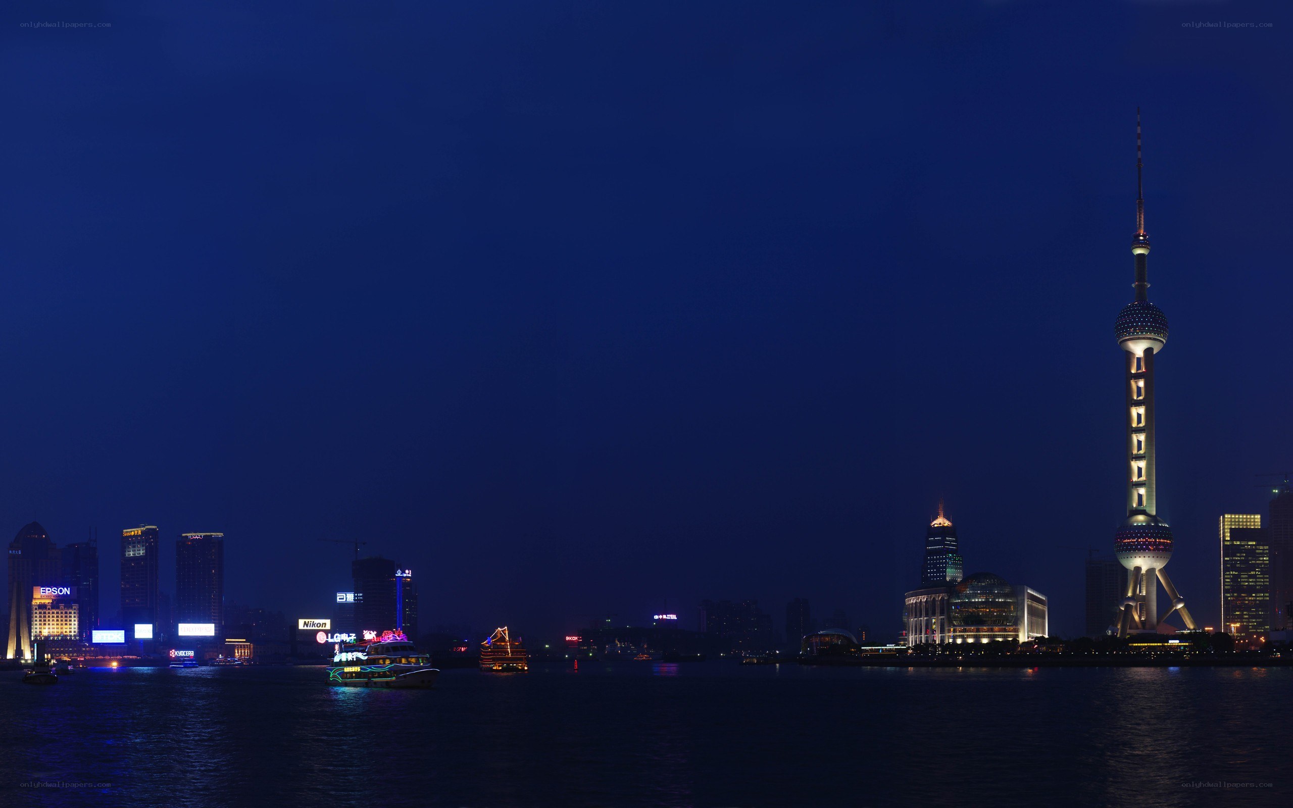 Shanghai skyline at night