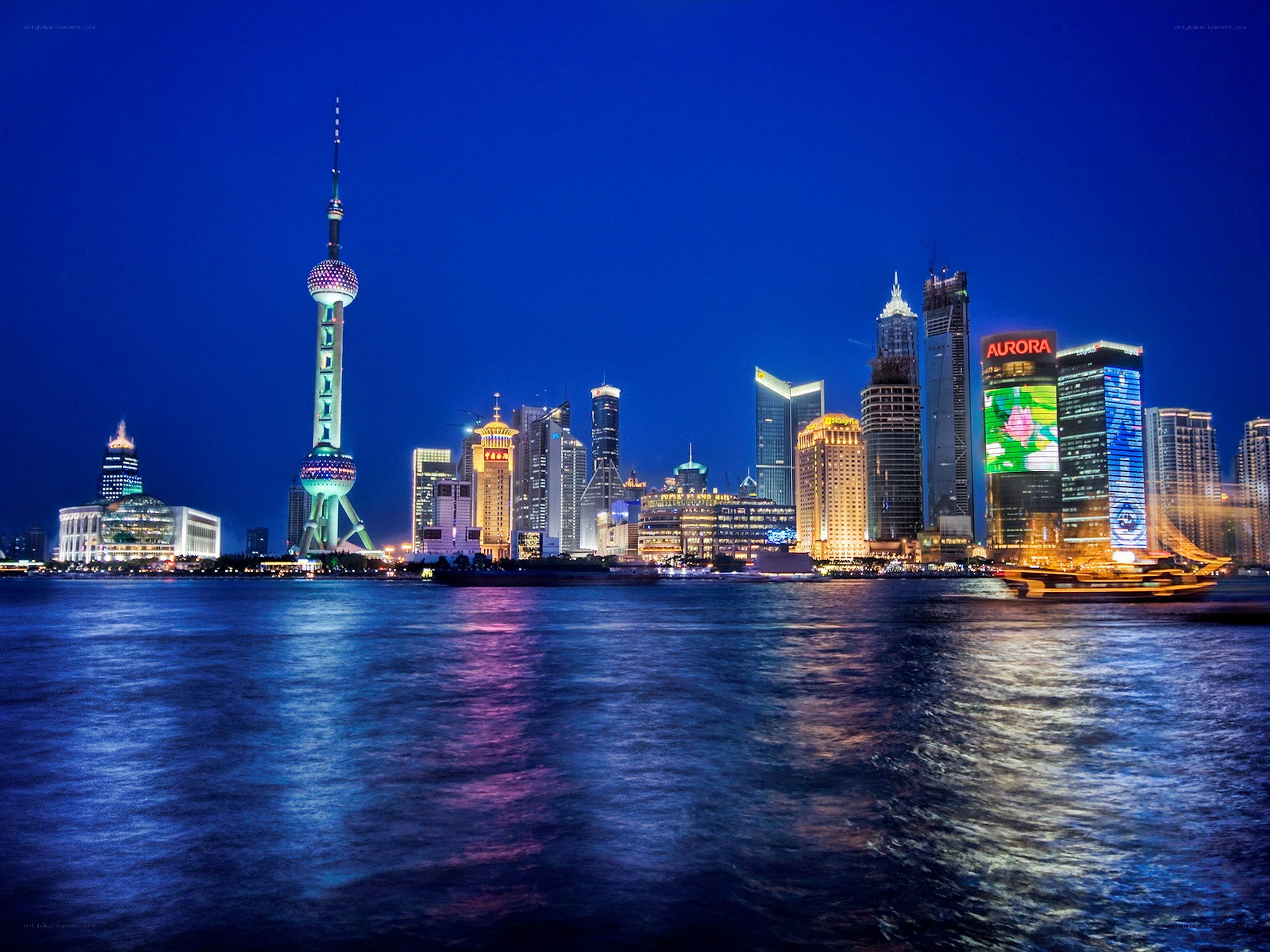 Shanghai skyline at night
