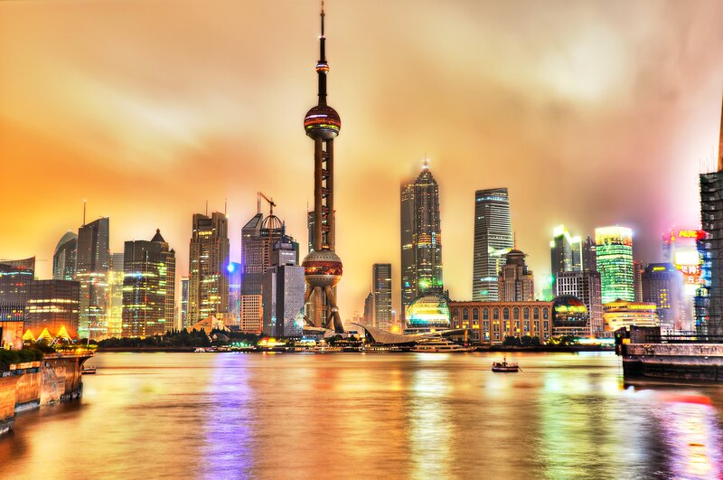 Shanghai skyline at night