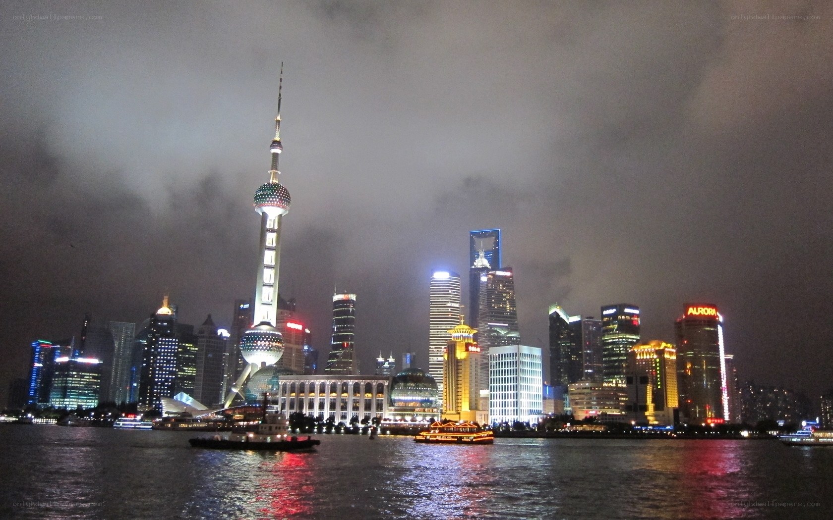 Shanghai skyline at night