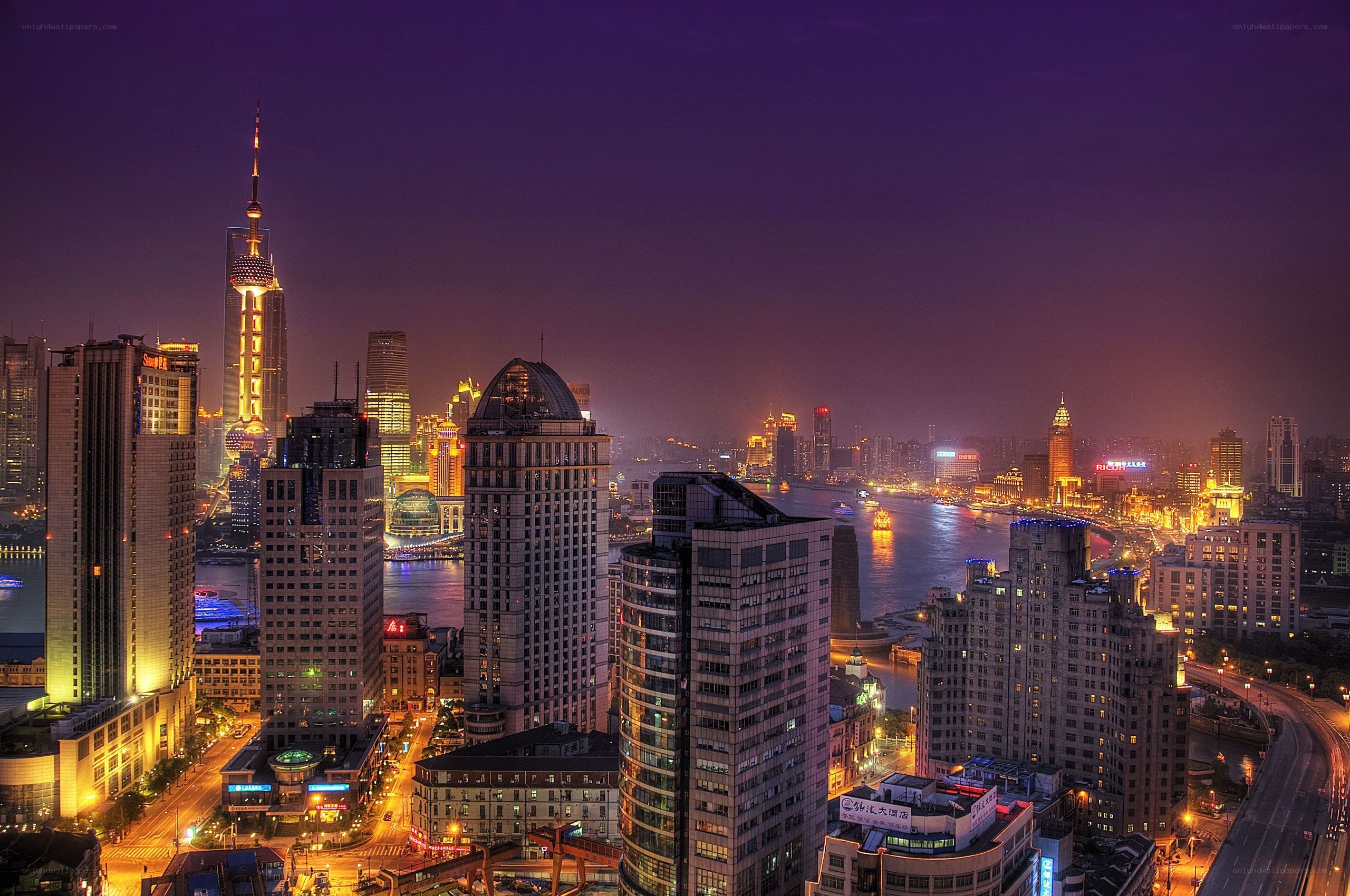 Shanghai skyline at night