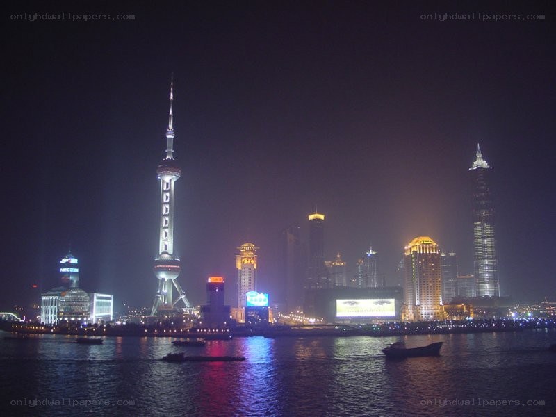 Shanghai skyline at night
