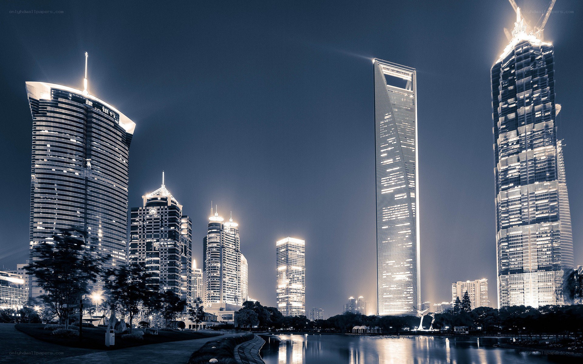 Shanghai skyline at night