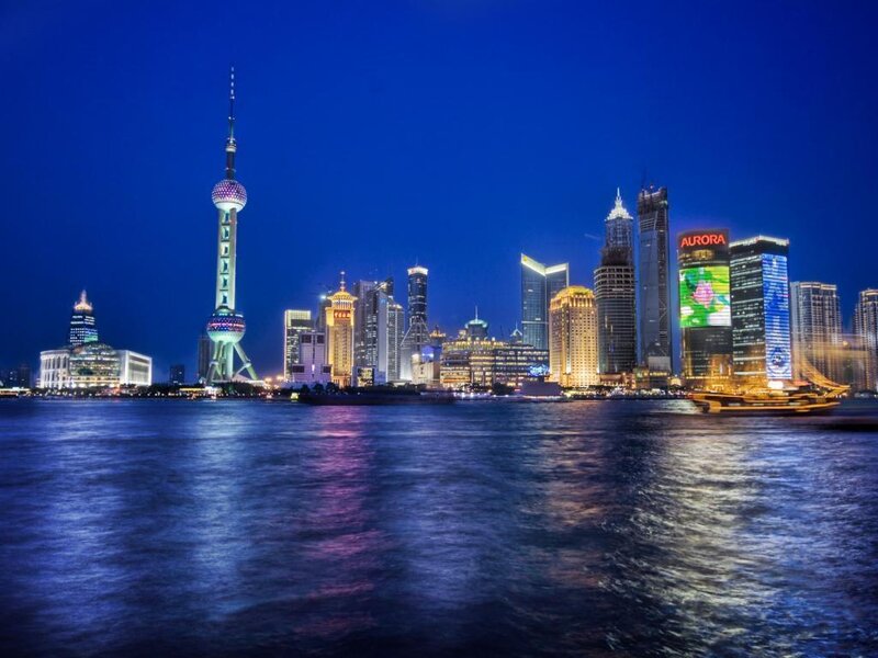 Shanghai skyline at night