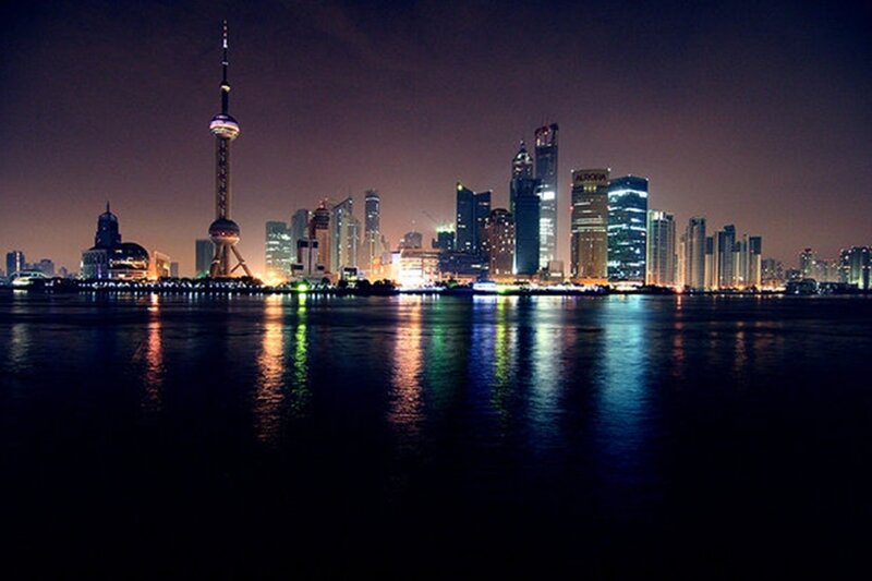 Shanghai skyline at night