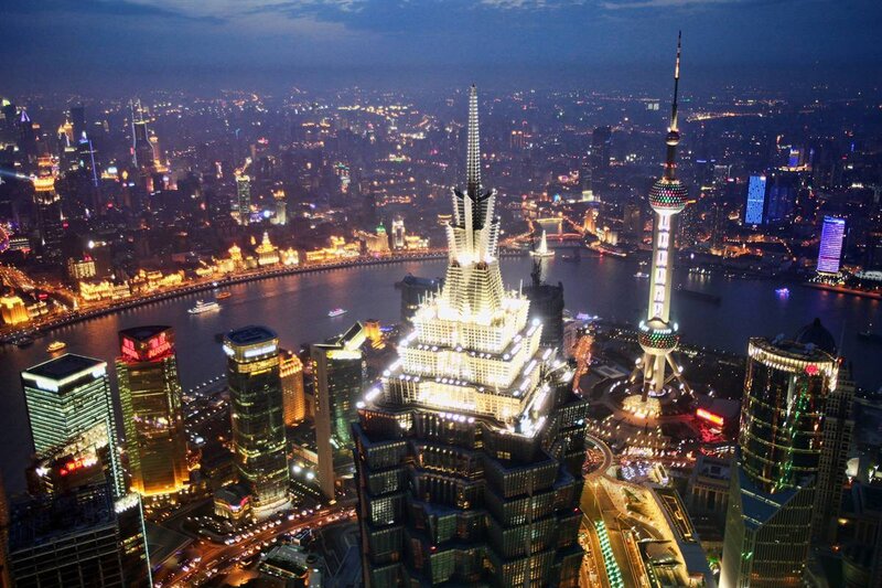 Shanghai skyline at night