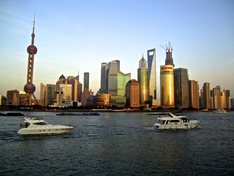 Shanghai Skyline — Blue, Serene