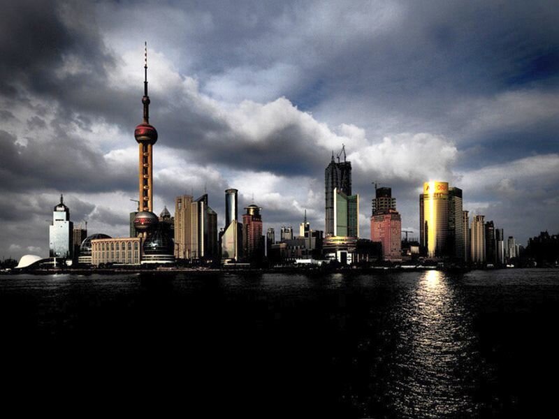Shanghai Skyline — Gray