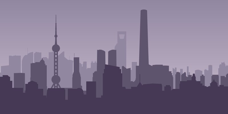 Shanghai Skyline Silhouette